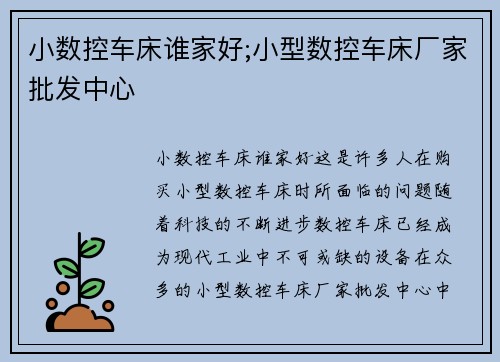 小数控车床谁家好;小型数控车床厂家批发中心
